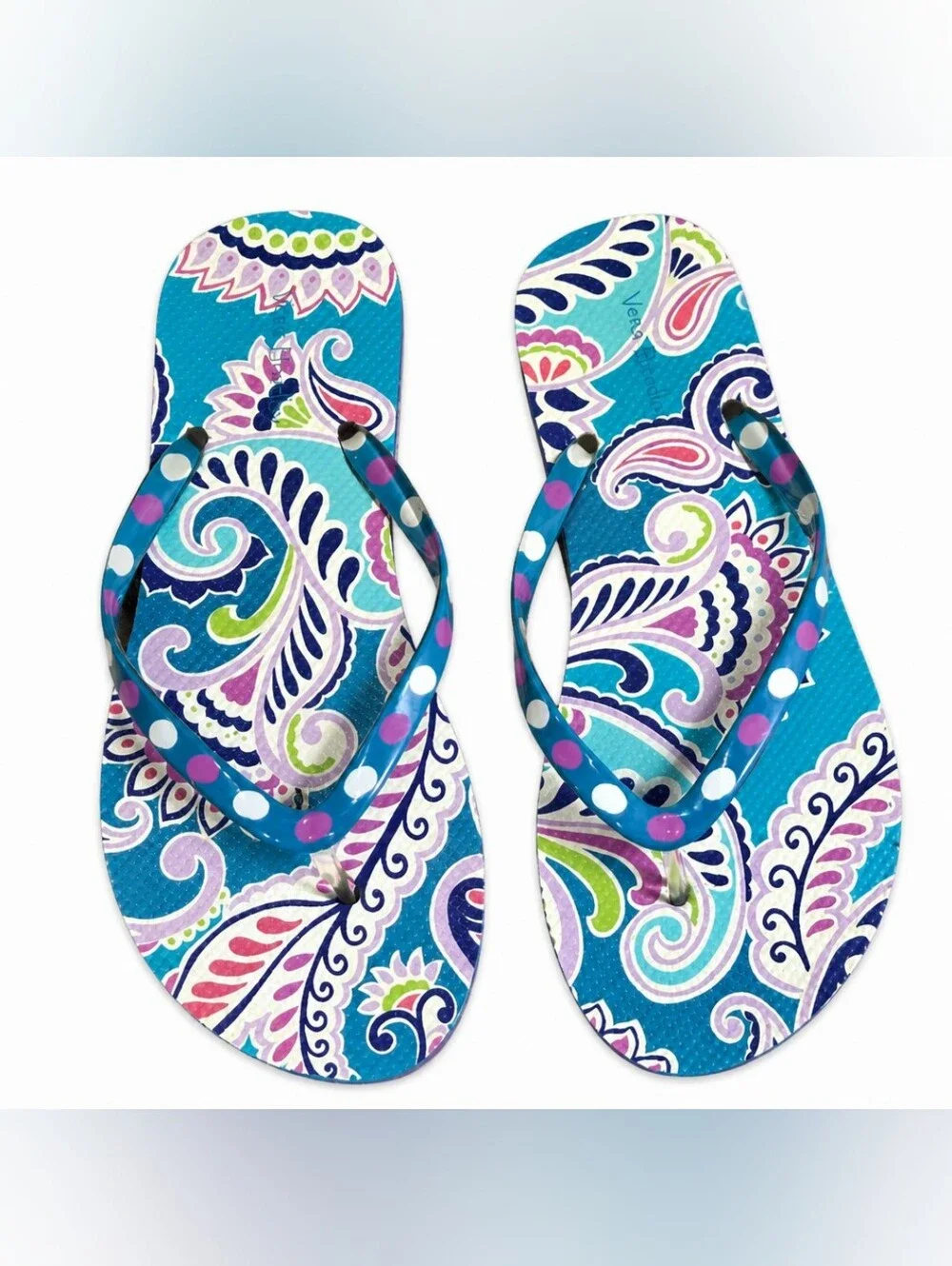 Vera Bradley Womens Flip Flops  WAIKIKI PAISLEY  - Size 7-8 Sandals